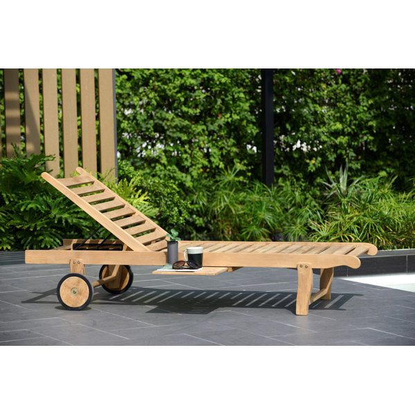 Sol 72 Outdoor™ Brighton Reclining Teak Chaise Lounge with Table & Reviews Wayfair